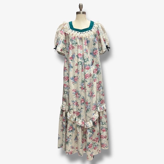Vintage Hawaiian Muumuu Dress Size Medium Sun Babies Liberty