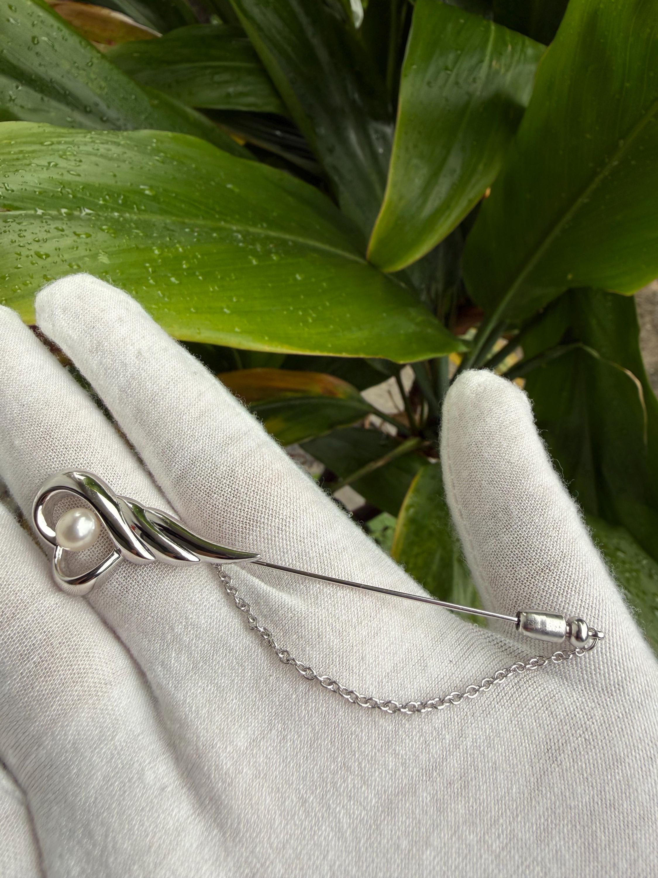 アクセサリー TASAKI Baby Pearl Charm Brooch SILVER TASAKI Pearl Silver 925 Chain Pin Brooch Elegant Designer Jewelry