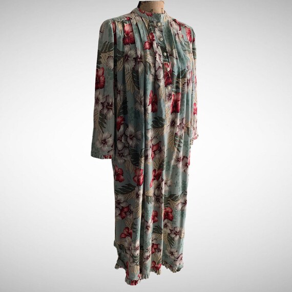 Vintage Hawaiian Winter MuuMuu Dress Hawaii Hibisc