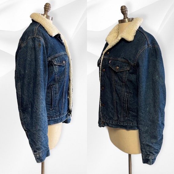 Vintage 1980s Levi’s Denim Sherpa Lined Trucker J… - image 4