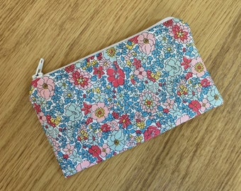 Handmade Zipped Coin Purse Made Using Liberty Of London Arley Gardens Fabric