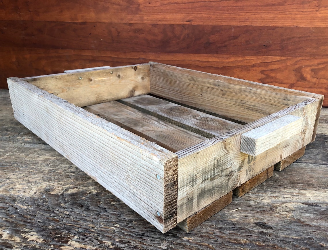 Caja rústica de jardín de madera hecha de madera recuperada Etsy