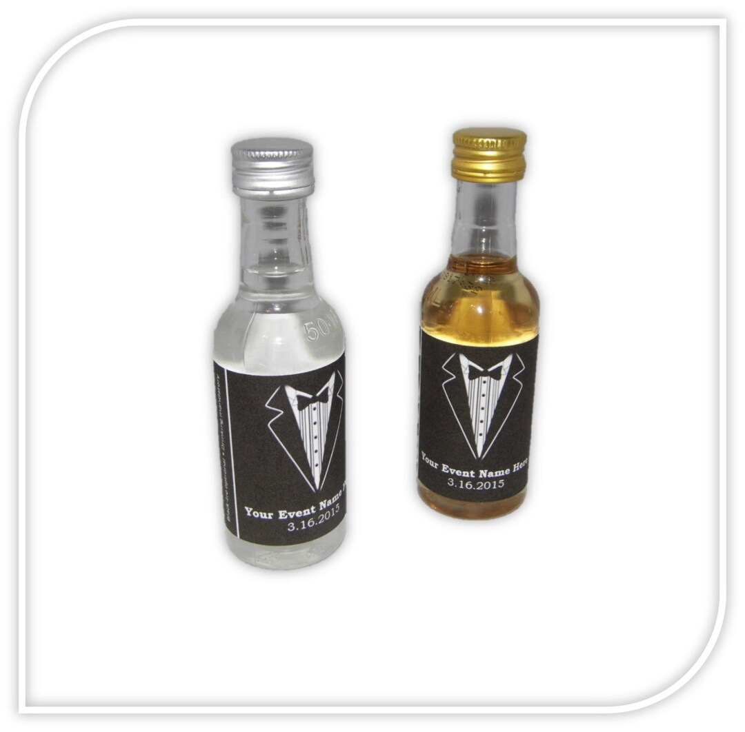 Custom Tuxedo Labels for Mini Liquor Bottles 10 - Etsy