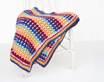 Crochet Baby Blanket Pattern - Over the Rainbow Baby Blanket Pattern - EASY CROCHET pattern - Blanket - Crochet Patterns by UrbanAnneBags
