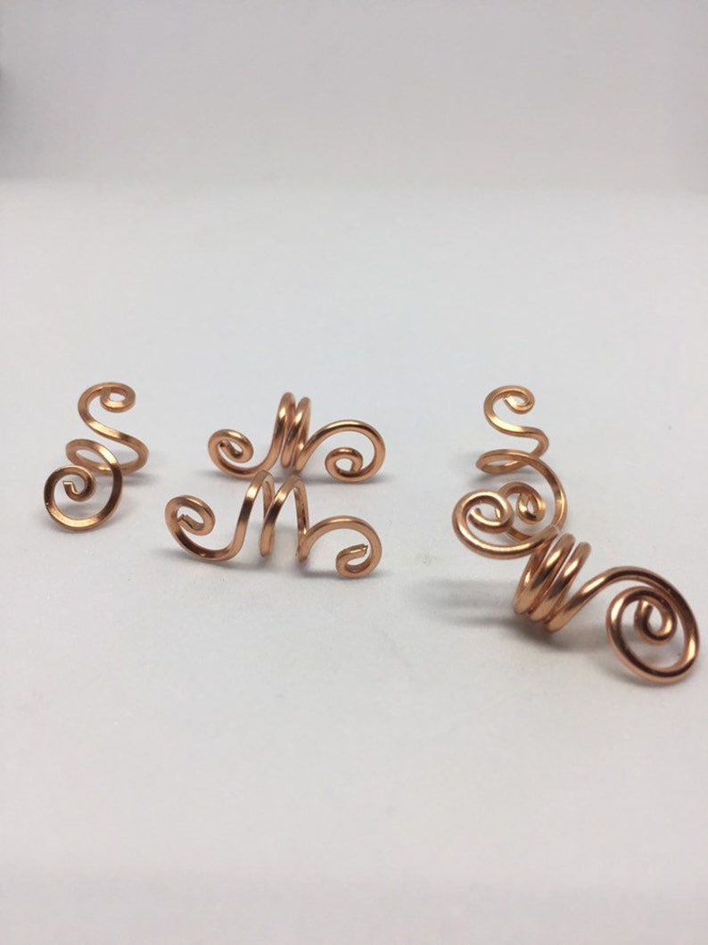 Copper Hair Cuffs Simple Hair Cuffs Loc Jewelry Braid Etsy