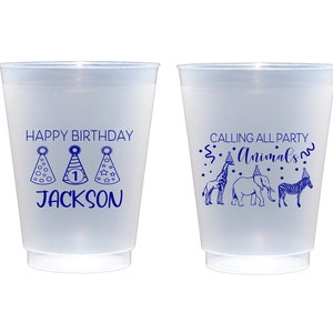 Party animal birthday, Party animal cups, Calling all party animals, Safari birthday cups, Party animal favor, Wild one birthday cups