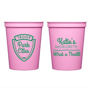 Troop Beverly Hills cups, Beverly Hills bachelorette, Beverly Hills cups, Glamping bachelorette party, Bachelorette cups, personalized cups