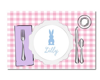 Personalized Easter place setting placemat, Easter bunny placemat, Personalized placemat for kids, Kids placemat, Easter gift for kids