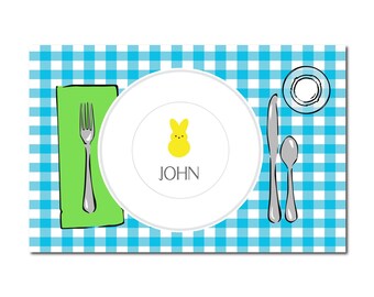 Easter placemat for kids, Easter place setting placemat, Kids placemat, Personalized placemat, Easter basket gift, Easter activity placemat