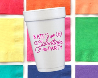 Galentines Day Cups, Happy Galentine's Day cups, Galentines party, Personalized Foam Cups, Valentines Day Party Decorations, Custom foam cup
