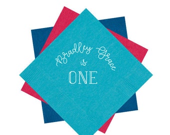 First birthday napkins, Babys first birthday party napkins, One year old birthday party, Personalized birthday napkins, Kids birthday napkin