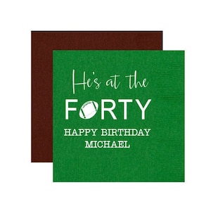 40th birthday napkins, Football birthday, Football 40th birthday, He's at the forty, Over the hill birthday, Adult birthday party napkins