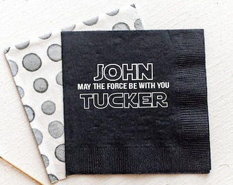 Star wars birthday napkins, Personalized birthday napkins, May the force be with you napkins, Adult birthday party napkins, Star wars theme