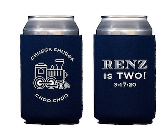 Train birthday favor, Train birthday can cooler, Chugga chugga choo choo party favor, Kids birthday favor, Train birthday decorations