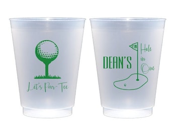 Hole in one golf party cups, Golf birthday cups, Lets par tee cups, Golf theme party cups, Golf party favor, First birthday cups, Golf favor
