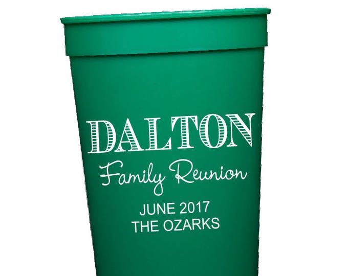 Family Reunion Cups Personalized Plastic Cups Reunion Party Etsy