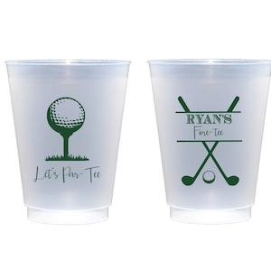 Golf party cups, Fore tee birthday, Let's par tee, Golf theme birthday, Personalized birthday cups, Guys birthday favor, Guy birthday cups