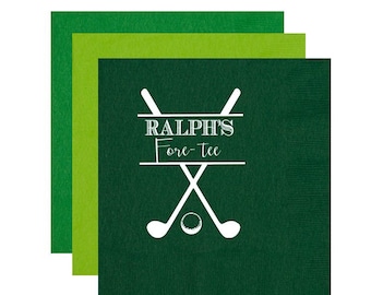 Golf birthday party, Golf birthday napkins, 40th birthday party napkins, Guys birthday party favor, Personalized napkins, Fore-tee birthday,