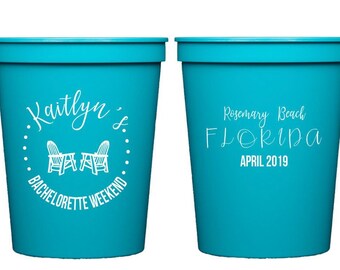 Beach bachelorette party, Bachelorette party cups, Beach trip cup, Personalized bachelorette cup, Bachelorette party favor, Girls beach trip