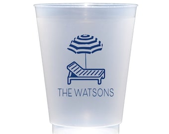 Pool party cups, Beach house cups, Personalized cups, Frosted cups, Customizable shatterproof cups, Personalized plastic cups, housewarming