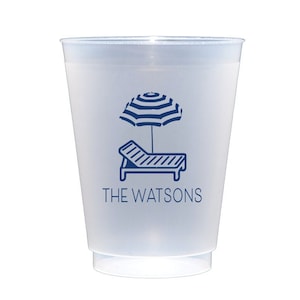Pool party cups, Beach house cups, Personalized cups, Frosted cups, Customizable shatterproof cups, Personalized plastic cups, housewarming