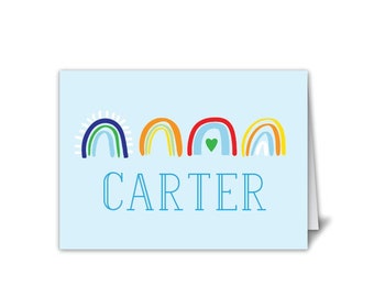 Boys stationery, Kids stationery, Kids thank you notes, Rainbow stationery, Rainbow notecards, Personalized Children's stationery, Cute card