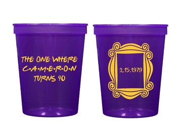 Friends birthday cups, Friends theme party, Friends cups, Friends inspired party, Personalized birthday cups, Personalized plastic cups