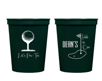 Hole in one birthday, Golf par-tee, Golf themed birthday party, Golf party, First birthday party cups, Personalized kids birthday cups