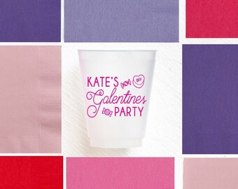 Happy Galentines day cups, Galentines day party favors, Valentines Day party cups, Personalized valentines cups, Valentines brunch cups