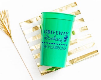 Driveway drinking cups, Driveway drinker cups, Social distancing cups, Quarantine cups, Funny social distancing gift, Personalized cups