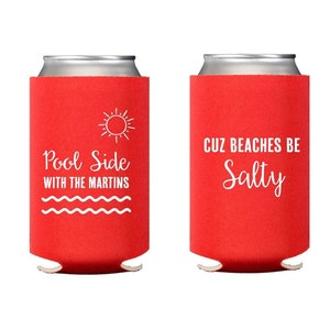 pool party can cooler, pool party hugger, new pool gift idea, pool time, pool day, life is better at the pool, personalized hugger