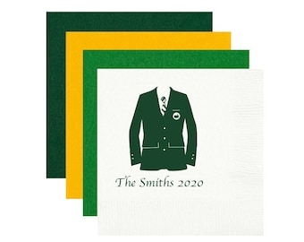 Masters golf napkins, Masters party, Golf party napkins, Golf birthday napkins, Guys birthday party favor, Green jacket napkins