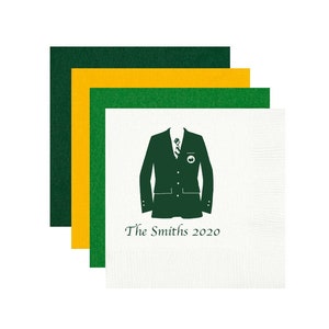 Masters golf napkins, Masters party, Golf party napkins, Golf birthday napkins, Guys birthday party favor, Green jacket napkins