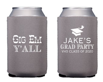 Graduation can coolers, Grad party favor, Class of 2022 graduation party, Graduation favor, Personalized can cooler, Graduation hugger