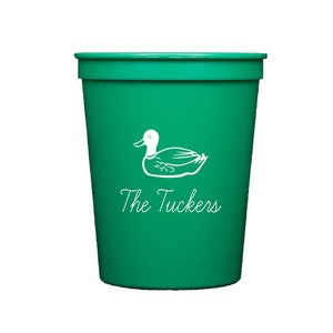 Duck cups, Mallard duck theme, Duck theme, Personalized plastic cups, Personalized cups, Personalized party favor, Housewarming gift idea