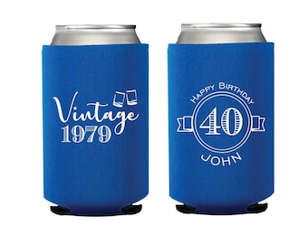 20119 Mustache Birthday Details about   Personalized 40th Birthday Party Giveaways Coozie