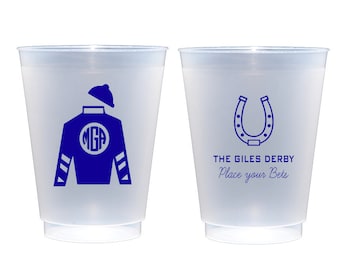 Frosted cups, Kentucky derby party, Derby party cups, Derby party decor, Personalized cups, Shatterproof cups, Place your bets, custom cups