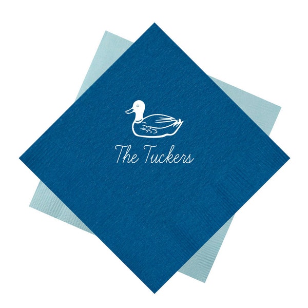 Personalized napkins, Duck napkins, Housewarming gift idea, Beverage napkins, Mallard duck decor, Mallard duck theme, Custom napkins