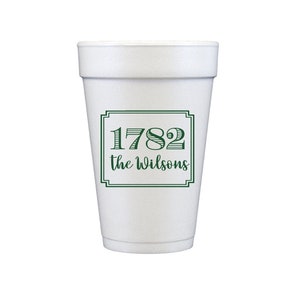 Housewarming party cups, Lake house cups, Pool party cups, Personalized foam cups, Housewarming gift, Monogramed foam cups, Styrofoam cups