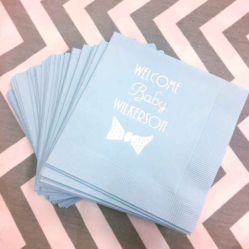Bow Tie Napkins Baby Shower Napkins Baby Boy Shower Napkins Etsy