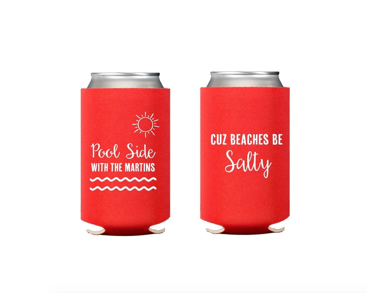 Lake Life Beaches Be Salty Seltzer or Beer Slim Can Cooler Regular