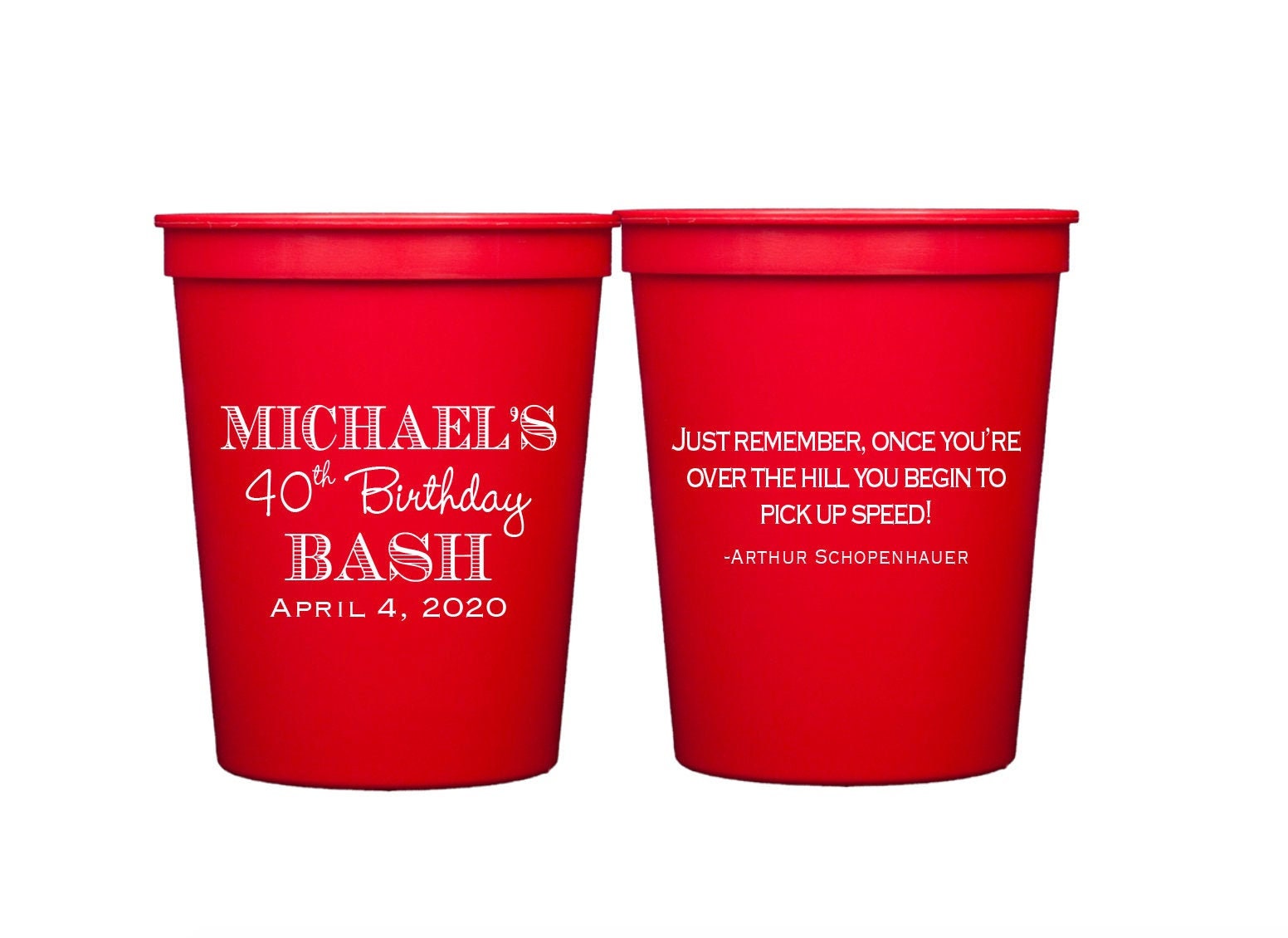 Personalized Birthday Cups 40th Birthday Cups Guys Birthday Etsy