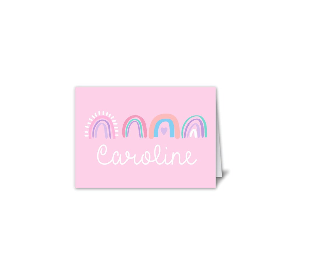 Rainbow Stationery Rainbow Notecards Girls Stationery Kids Etsy