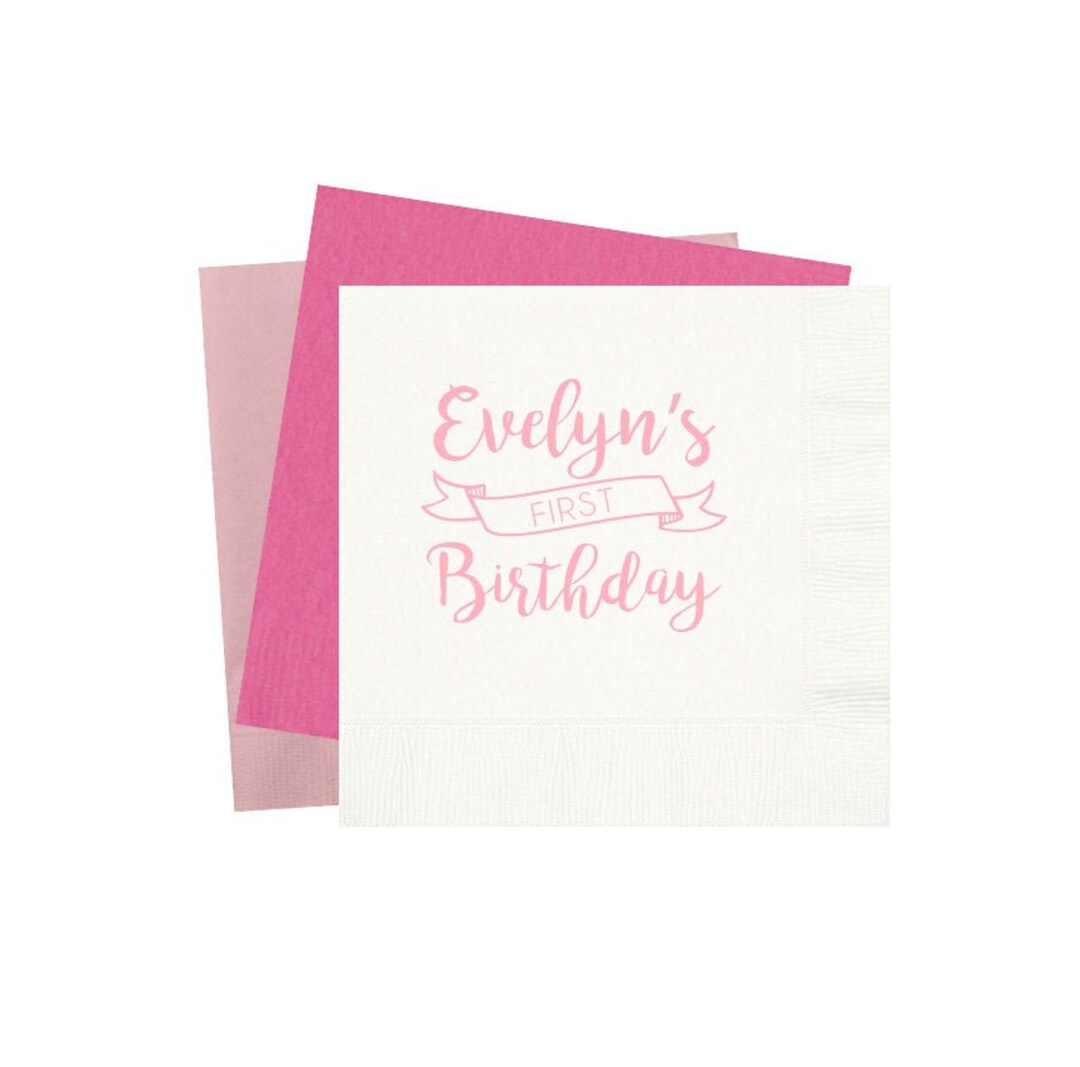 Birthday 1st Boy White Napkin