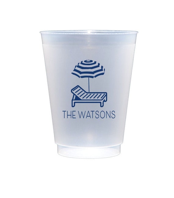 Pool party cups, Beach house cups, Personalized cups, Frosted cups, Customizable shatterproof cups, Personalized plastic cups, housewarming