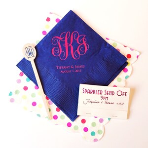 monogram cocktail napkins, reception napkins, wedding napkins, monogrammed napkins, script monogram, wedding reception napkins