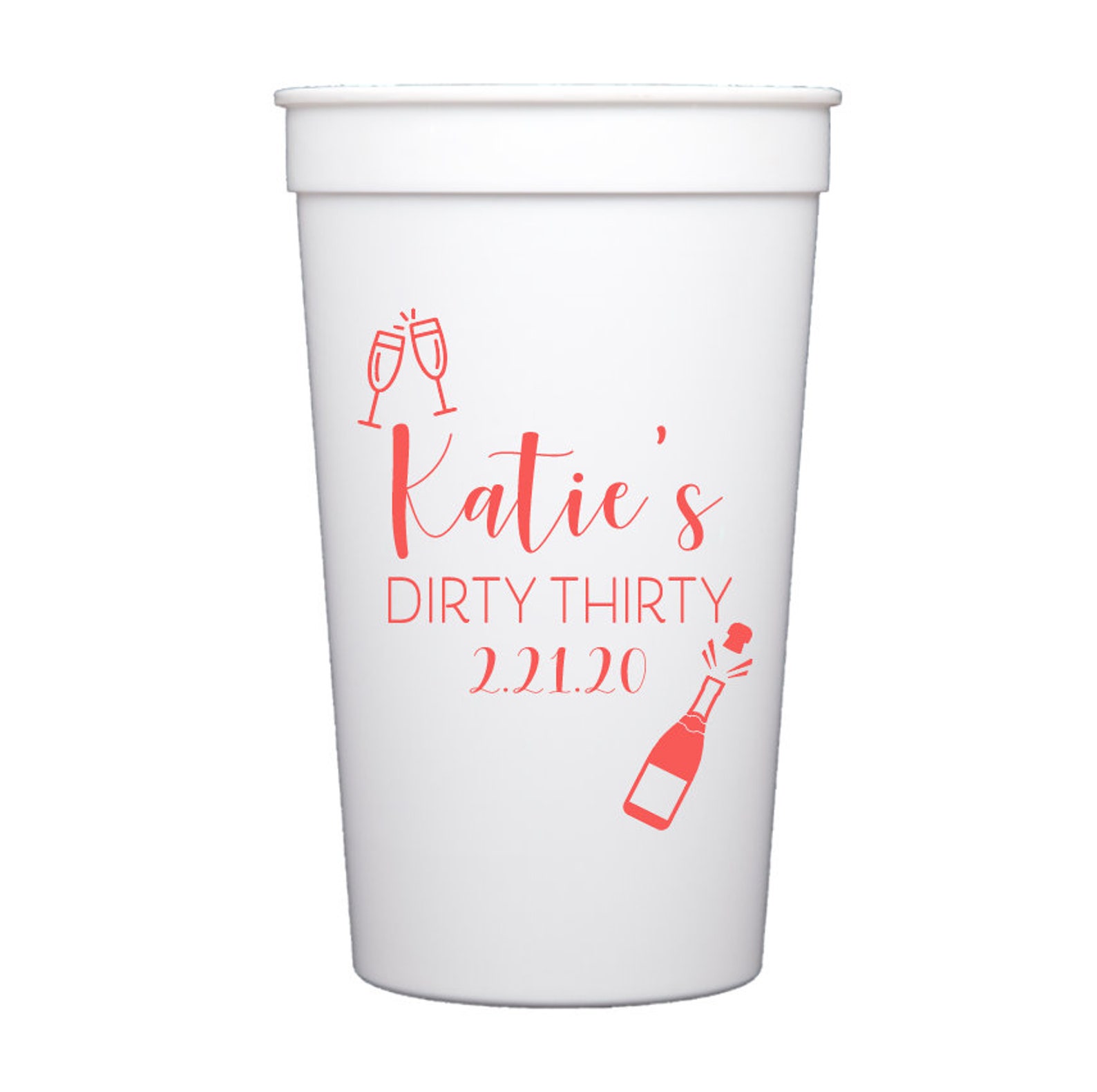Dirty Thirty Cups Dirty Thirty Birthday Favor Personalized Etsy