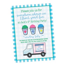 Shaved ice birthday, Snow cone party, Snow cone birthday, Kona ice party, Digital birthday invitation, Drive by birthday, Summer bithday