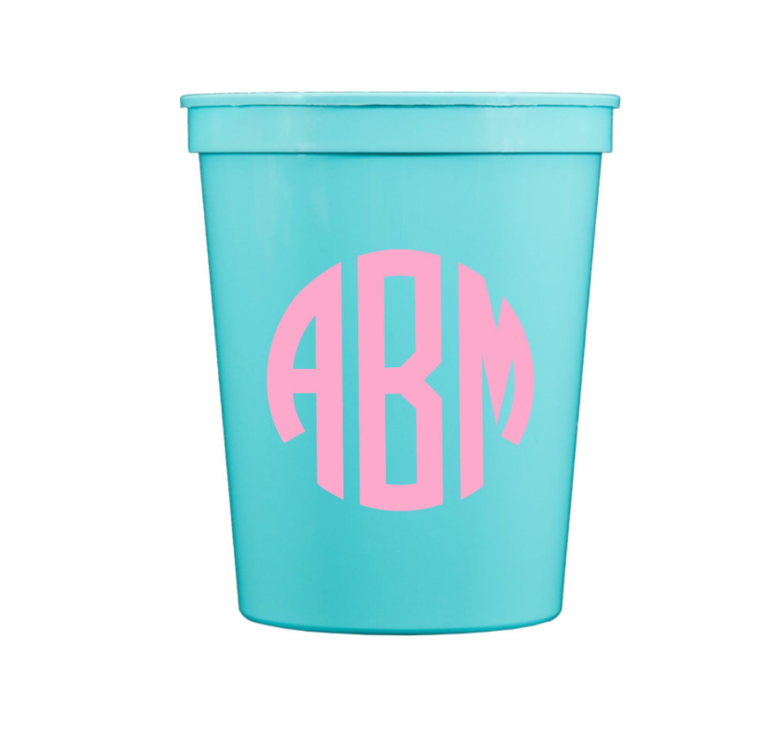 Monogram Cups Monogrammed Plastic Cups Reusable Plastic Etsy