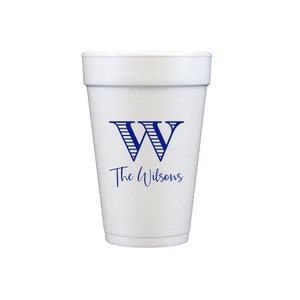 Lake house cups, Pool party cups, Personalized foam cups, Housewarming party cups, Housewarming gift, Monogramed foam cups, Styrofoam cups